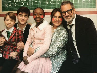 Amaya Josephine Hermann with her parents, Mariska Hargitay and Peter Hermann, and brothers, Andrew and August Hermann.